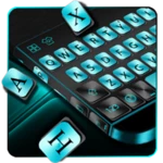 Logo of Cyan Metal Keyboard Theme android Application 