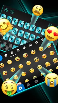 Cyan Metal Keyboard Theme android App screenshot 0