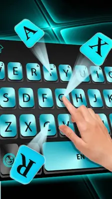 Cyan Metal Keyboard Theme android App screenshot 1