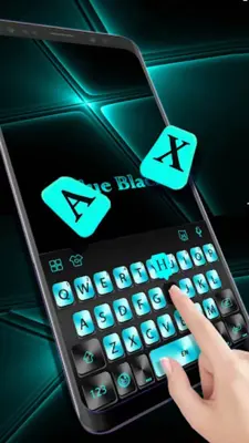 Cyan Metal Keyboard Theme android App screenshot 2